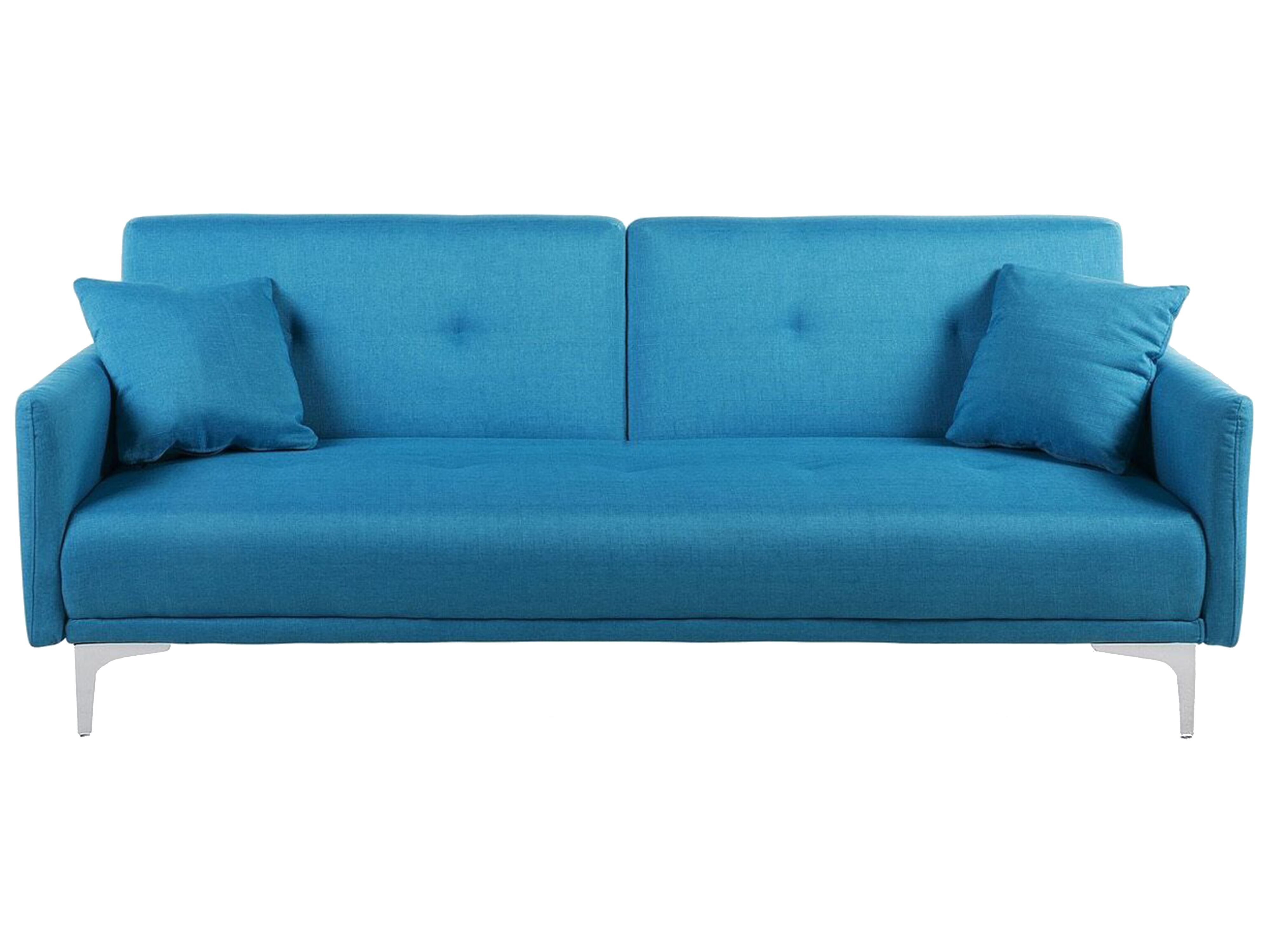 Fabric Sofa Bed Sea Blue LUCAN | Beliani.dk