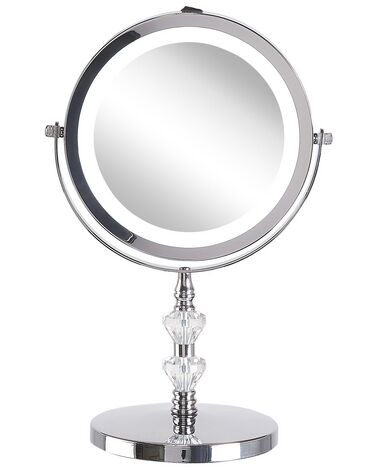 Miroir de maquillage avec éclairage led ø 18 cm doré claira 297421