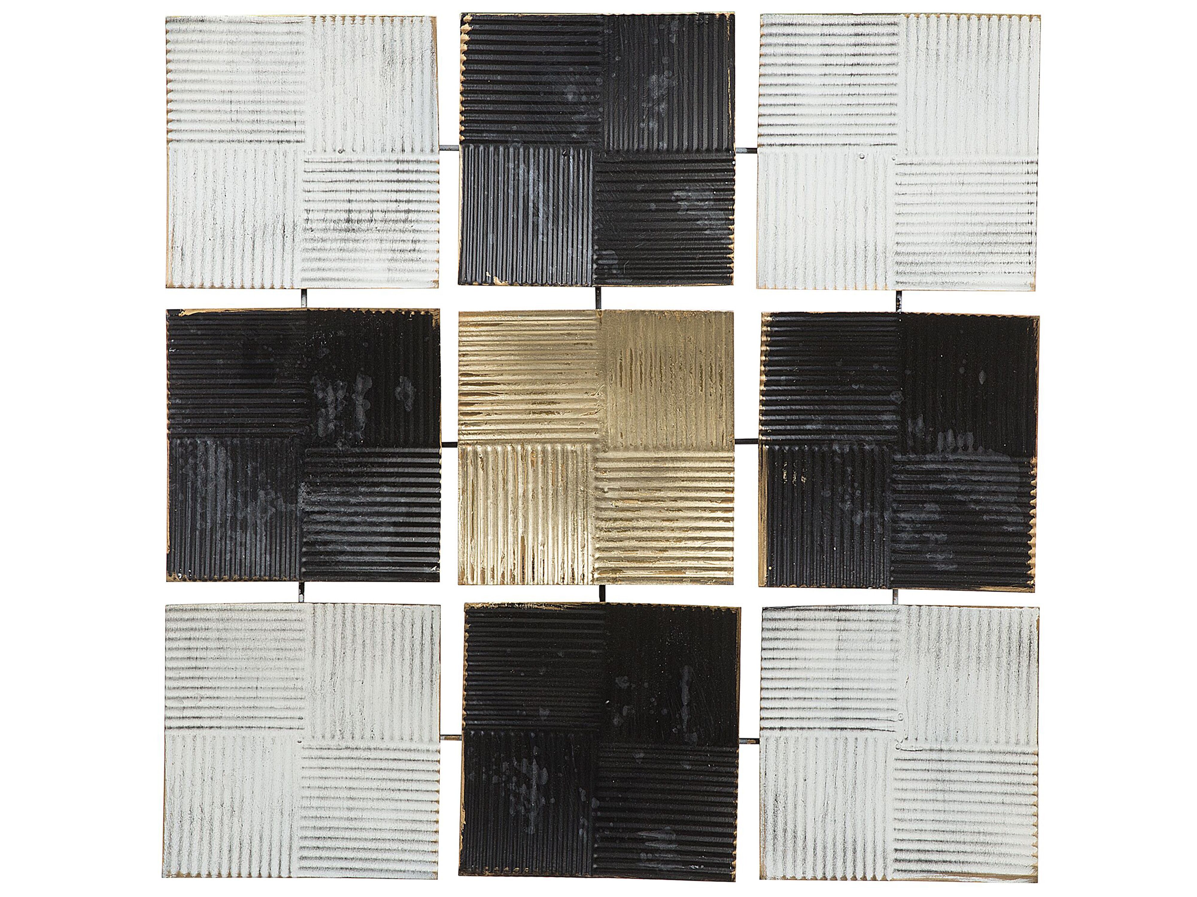 Vægdekoration Sort/Hvid/Guld TITANIUM | Beliani.dk