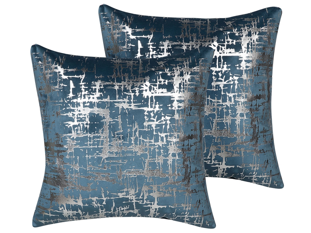 Blue and silver cushions clearance