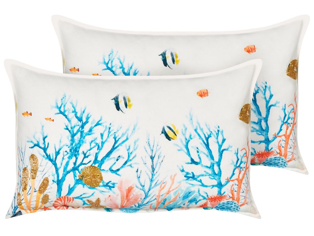 Set of 2 Cushions EELGRASS 30x50 cm multicolour
