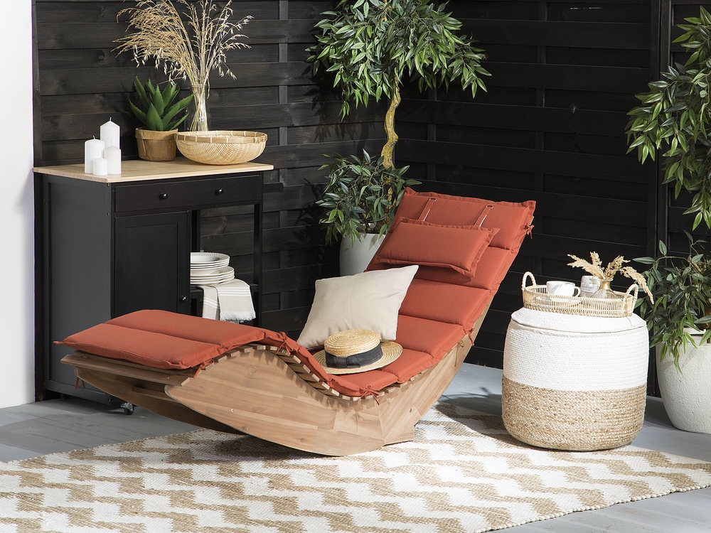 Red sun lounger discount cushions