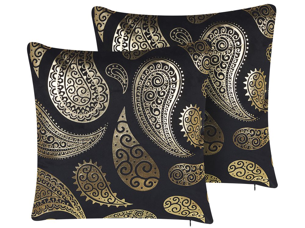 Gold top patterned cushions