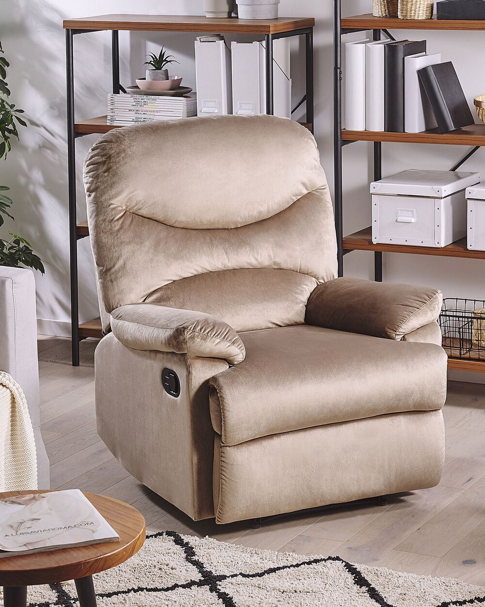 Taupe leather recliner best sale chair