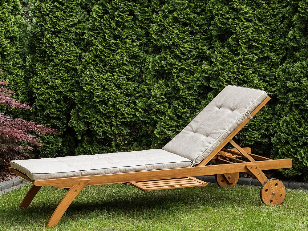 Reclining sun lounger with cushion online
