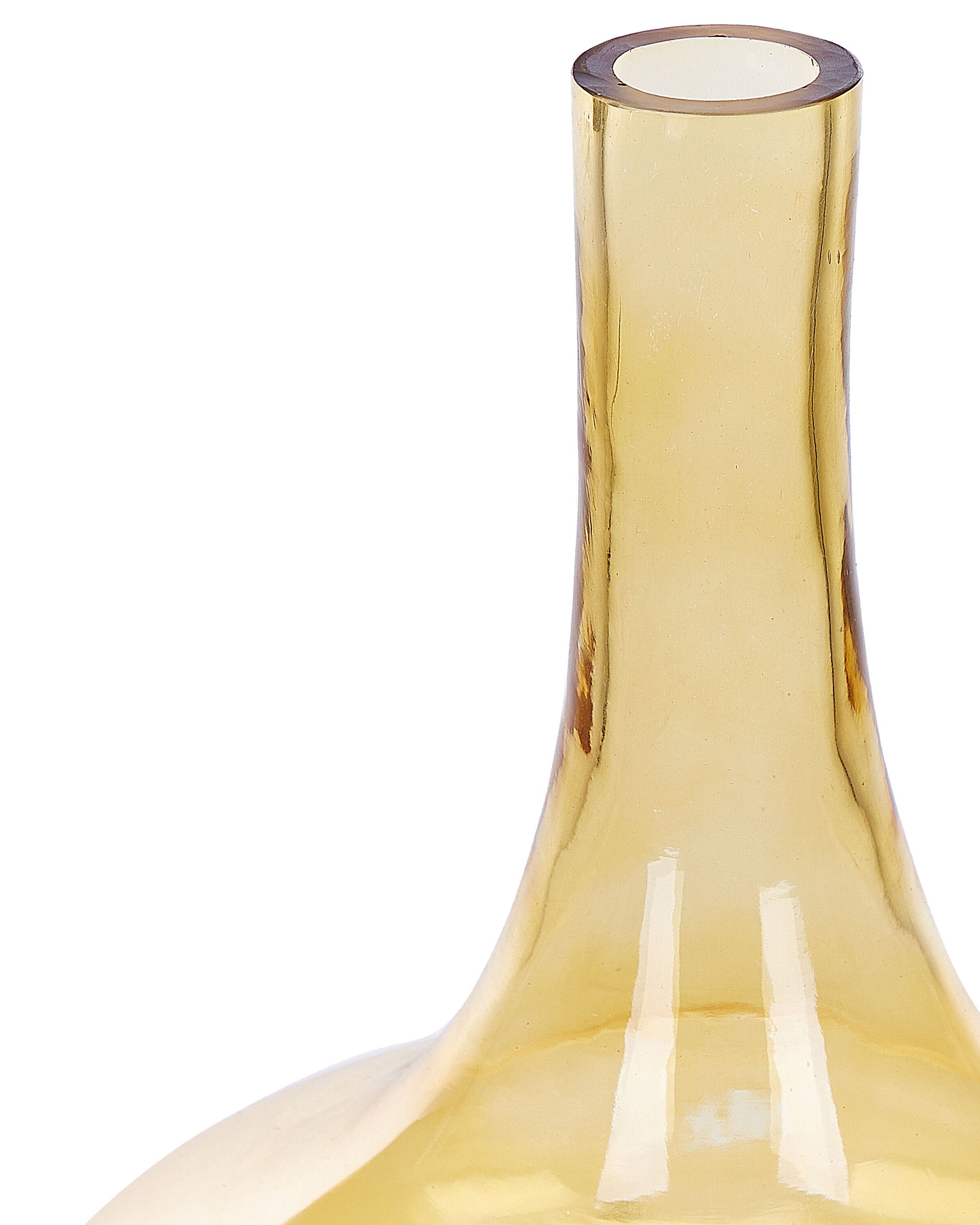 Glass Decorative Vase 30 cm Yellow PANEER Beliani.dk