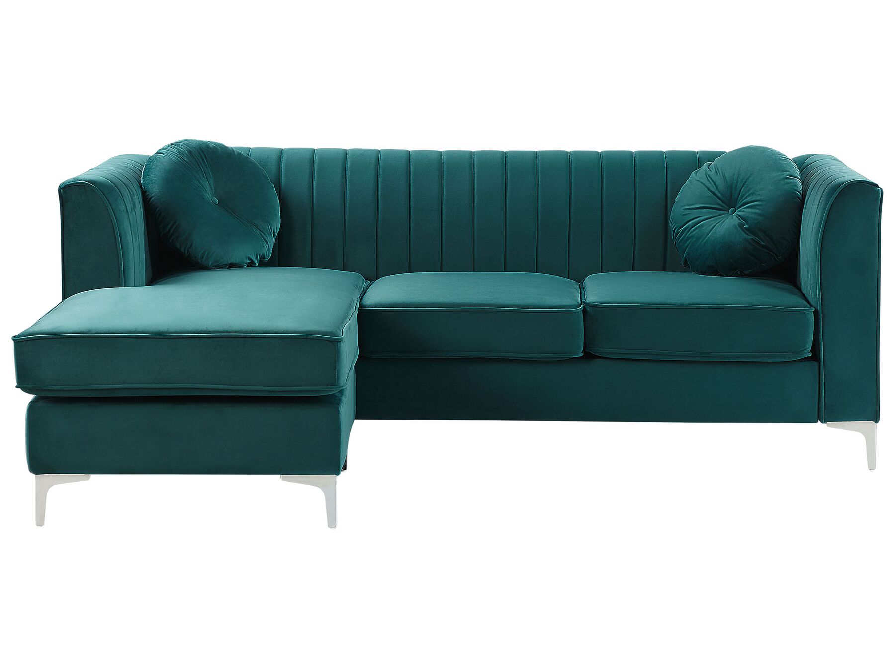 Right Hand Velvet Corner Sofa Emerald Green TIMRA Beliani.dk