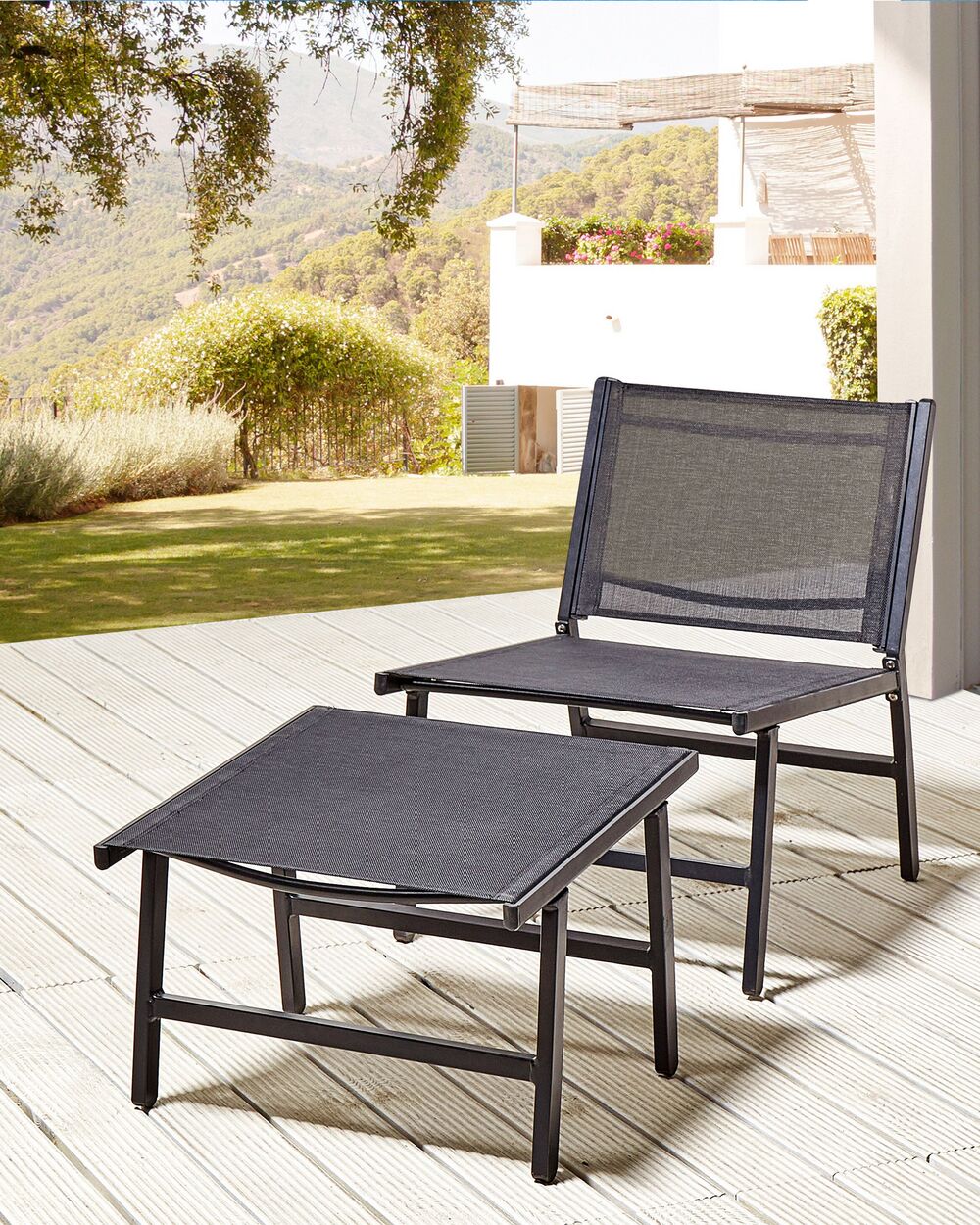 Garden chair with footrest sales