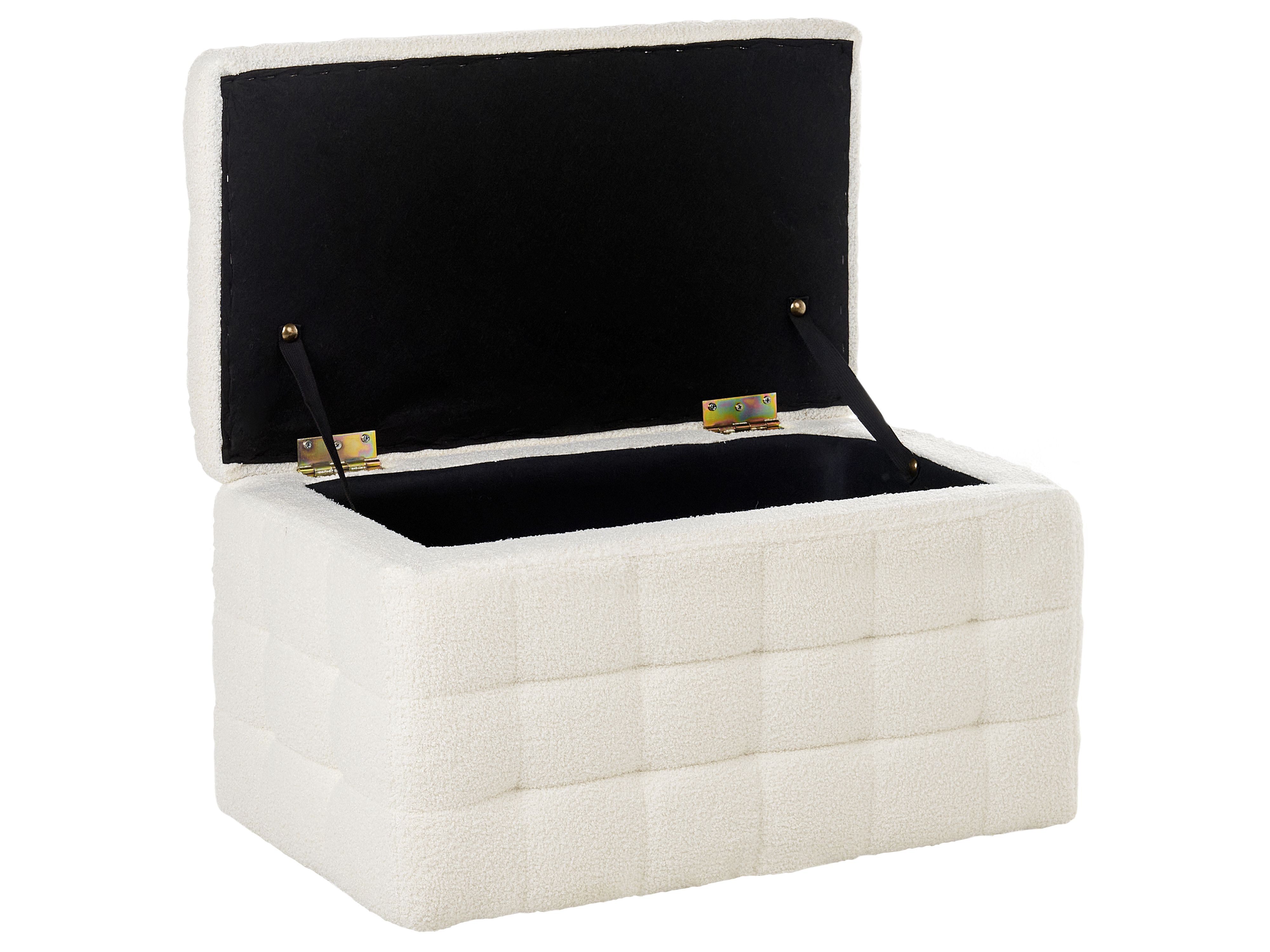 Boucle Storage Ottoman White MICHIGAN Beliani.dk