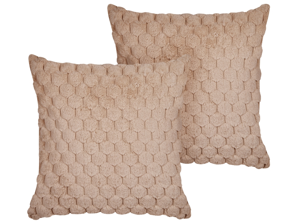 Beige shop fur cushions