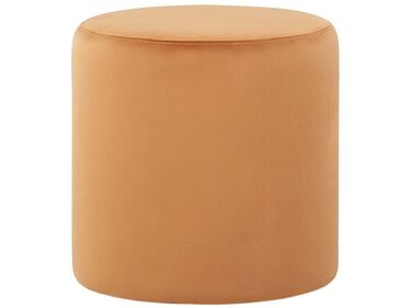 Velvet Pouffe Beige LOUIN 