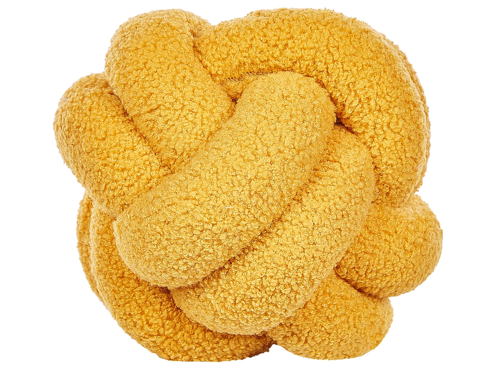 Boucle Knot Cushion 19 x 19 cm Yellow MALNI Beliani