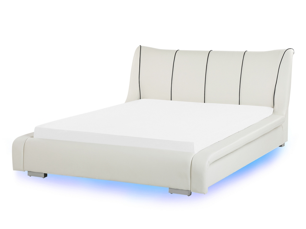 White led double hot sale bed