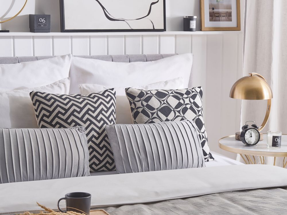 Grey bed sales cushions