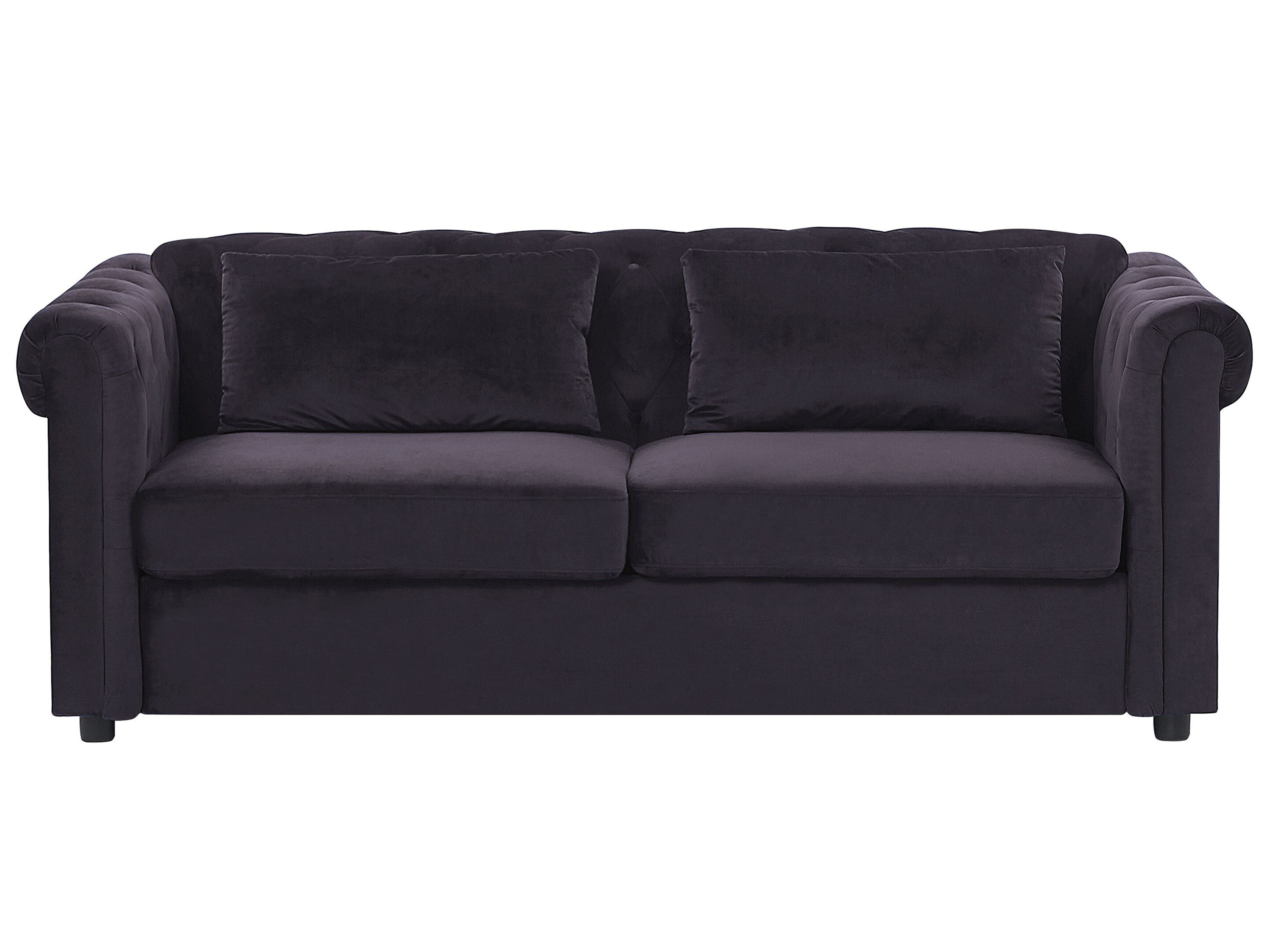 Velvet Sofa Bed Black Chesterfield