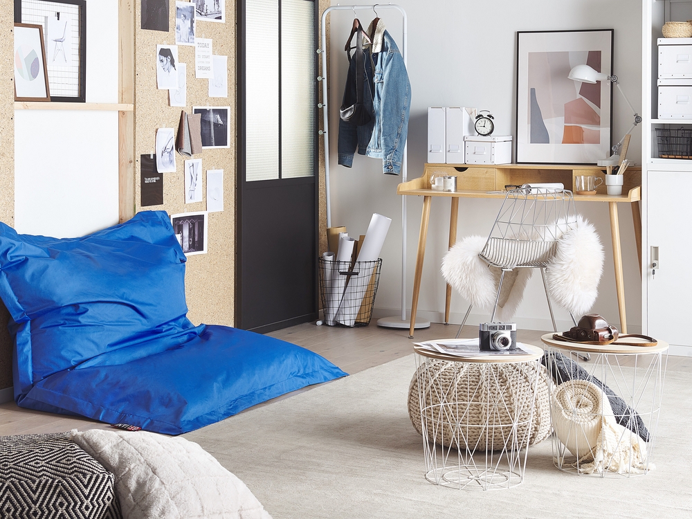 Large Bean Bag 140 x 180 cm Blue FUZZY Beliani