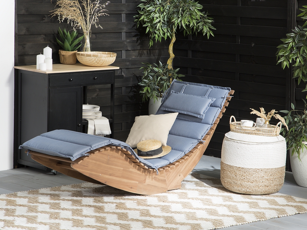 Blue sun lounger sale cushions