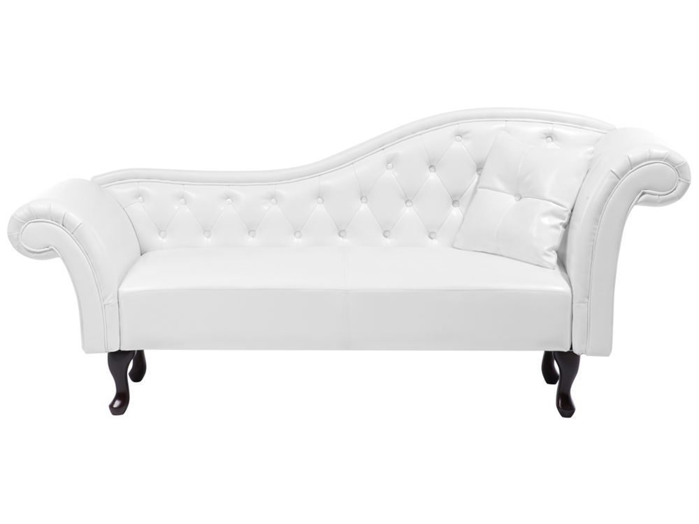 White leather best sale chaise lounge chair