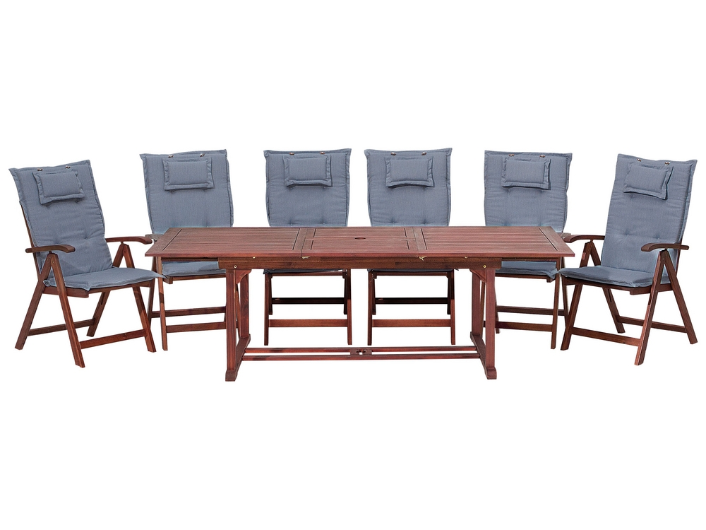 Havemøbelsæt bord og 6 stole med hynder TOSCANA - Beliani.dk