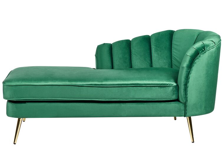 Right Hand Velvet Chaise Lounge Emerald Green ALLIER Beliani.dk