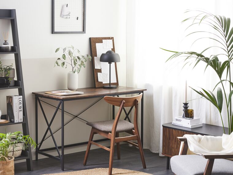 Ryg, ryg, ryg del Broderskab Overgivelse Skrivebord i mørkt træ 115 x 60 cm FUTON | Beliani.dk
