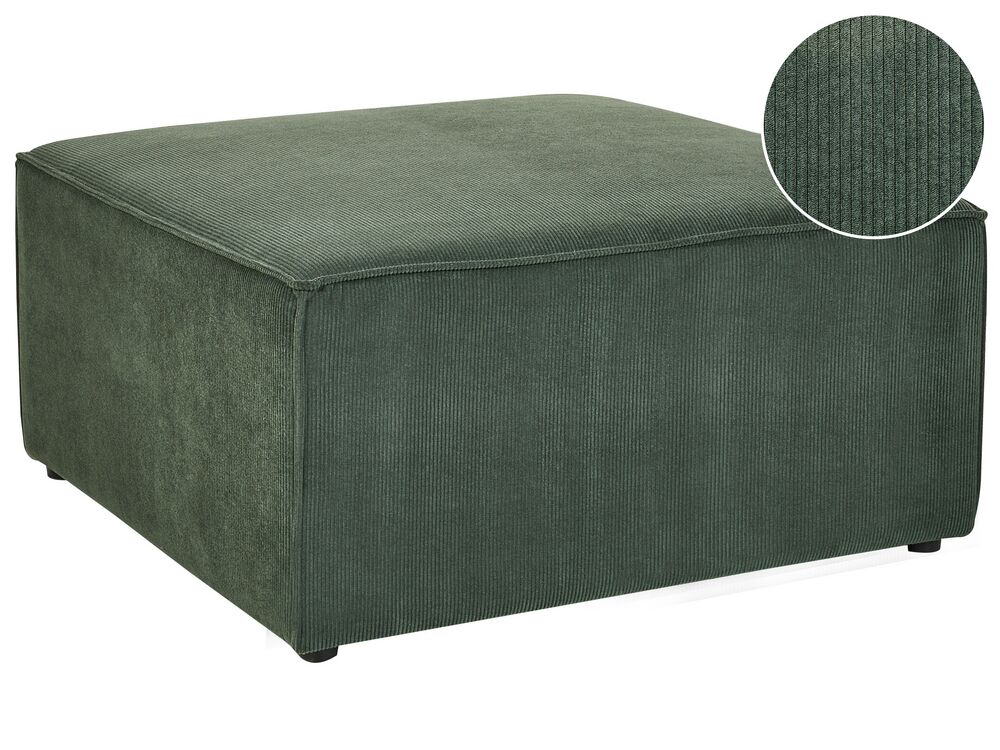 Jumbo Cord Ottoman Dark Green LEMVIG Beliani