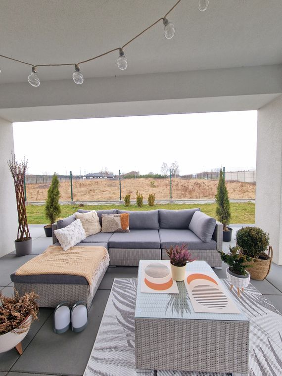 Left Hand 4 Seater PE Rattan Garden Corner Sofa Set Grey SANO II Beliani.dk