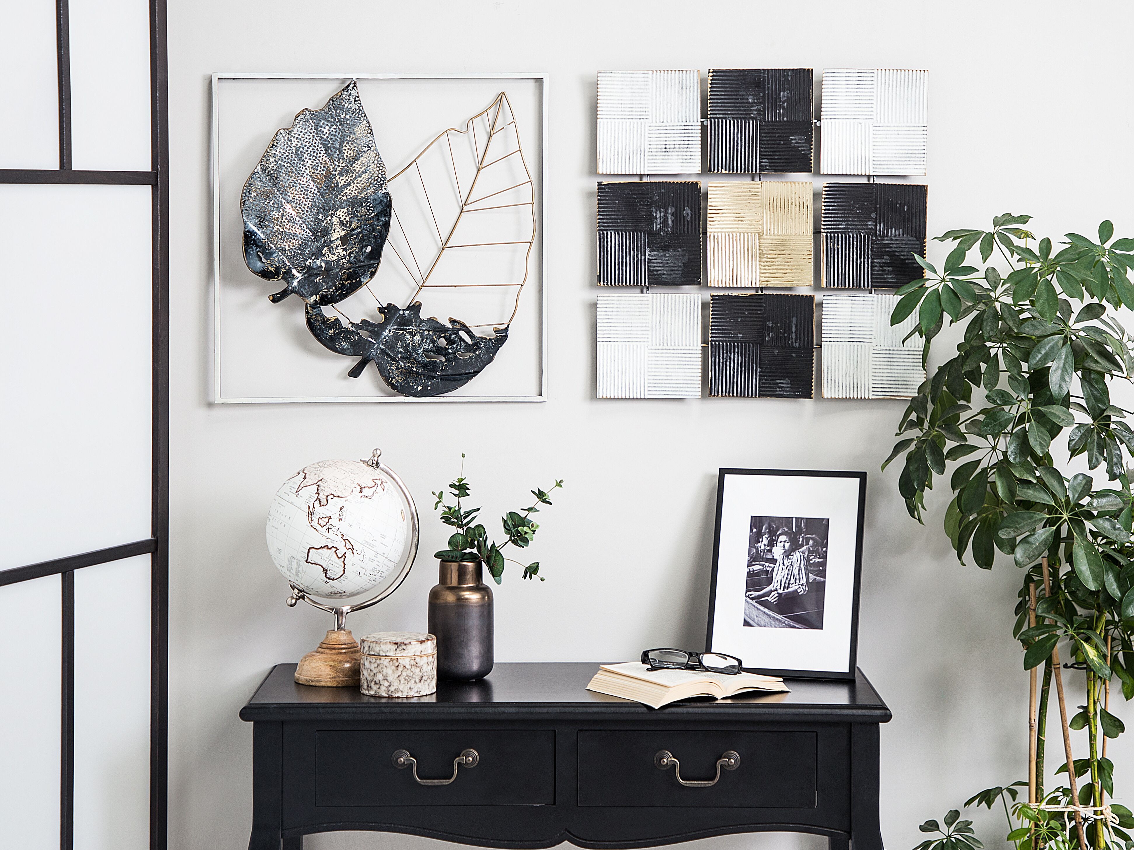 Vægdekoration Sort/Hvid/Guld TITANIUM | Beliani.dk