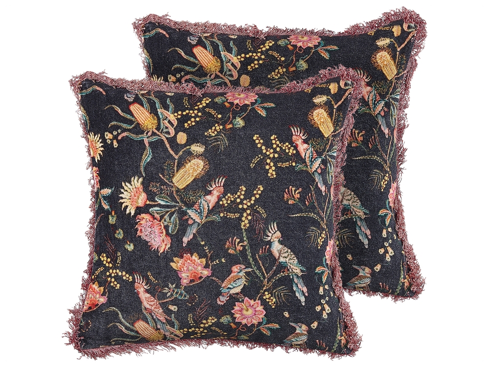 Black discount floral cushions