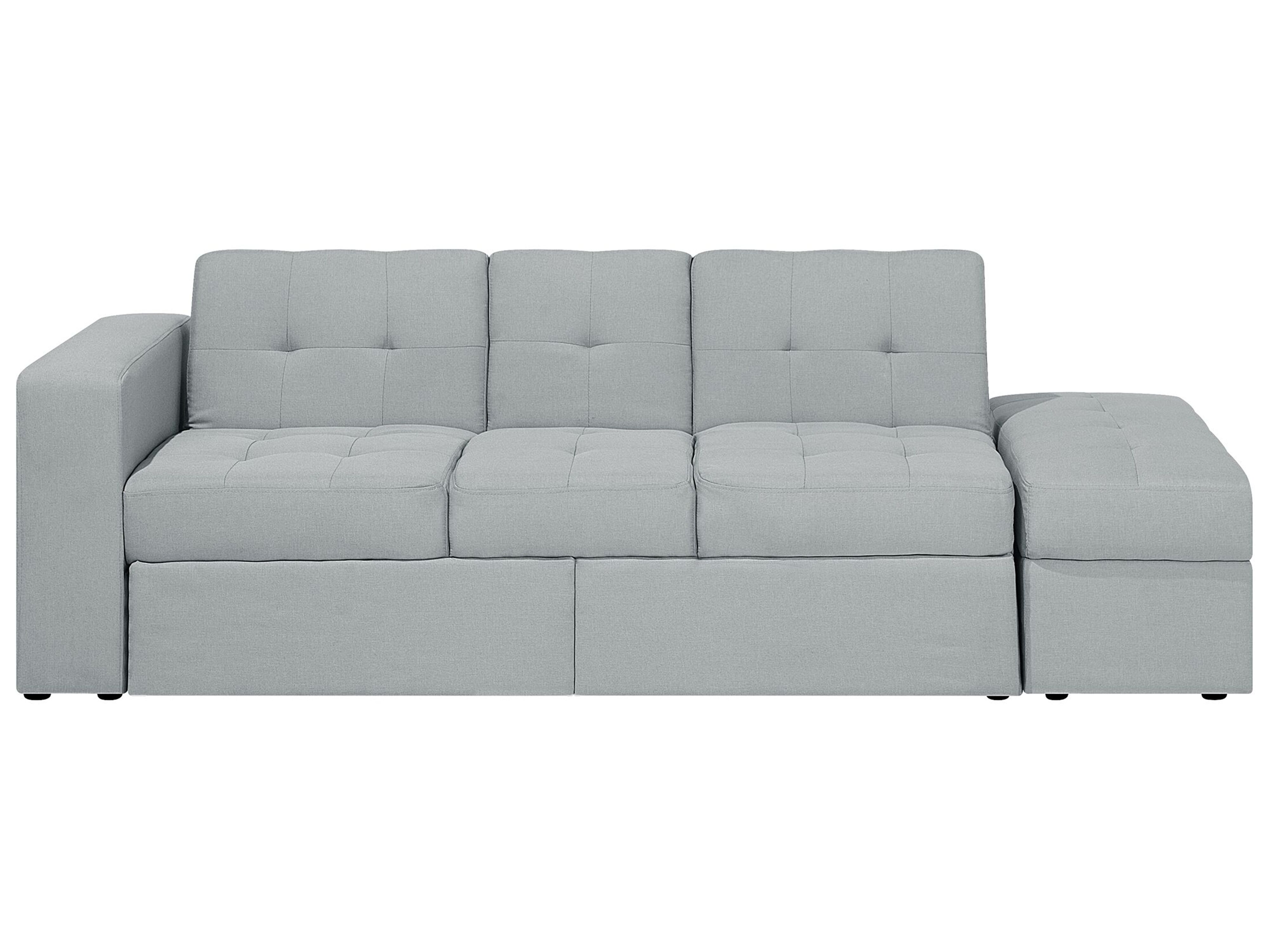 Sectional Sofa Bed with Ottoman Light Grey FALSTER | Beliani.dk