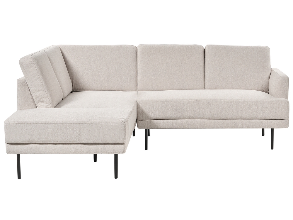4-Seater Modern Linen Upholstered Sofa - Armrest Pockets and 4 Pillows for Extra Comfort - Beige