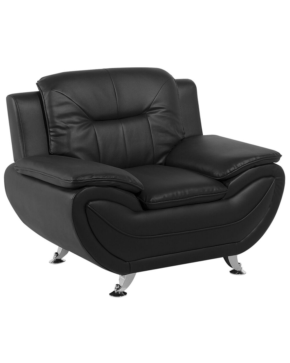 Black faux sales leather armchair