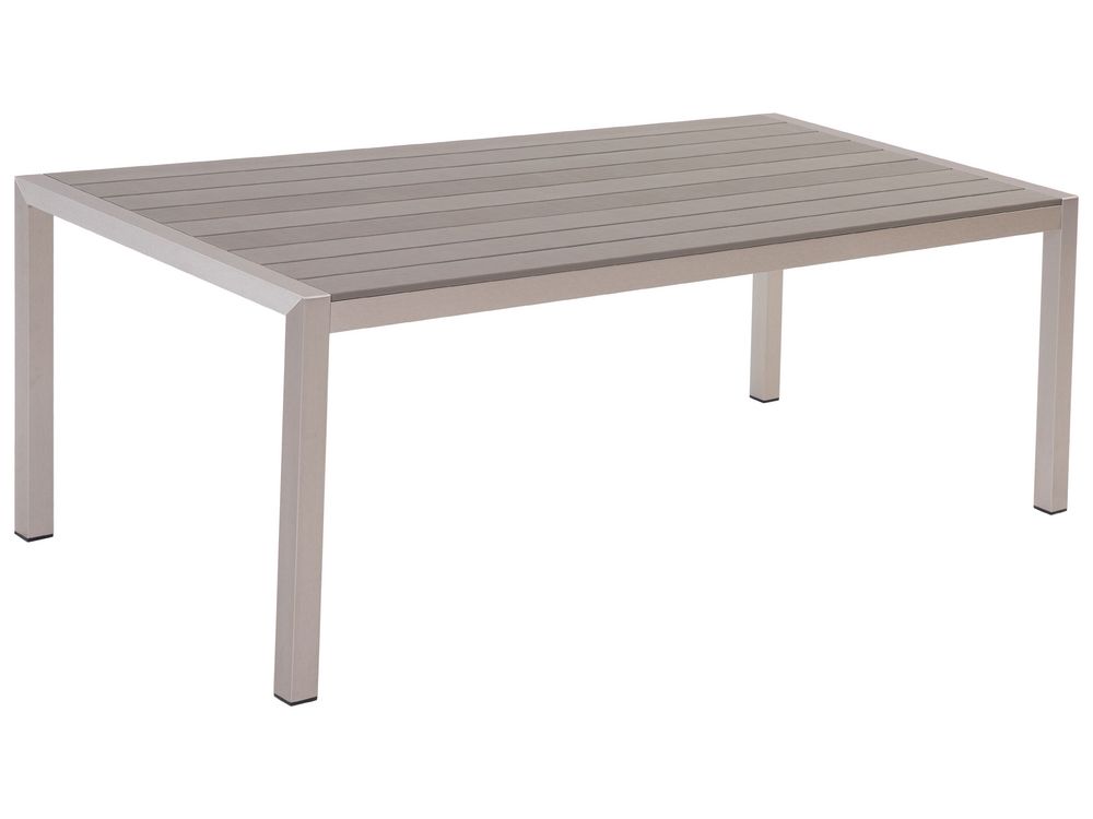 Aluminium Garden Table 180 x 90 cm Grey VERNIO Beliani.dk