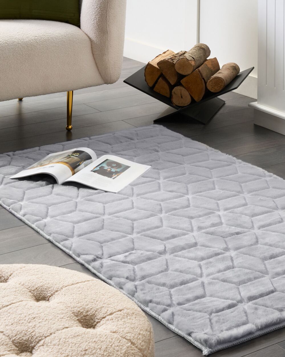 Faux bunny fur discount rug
